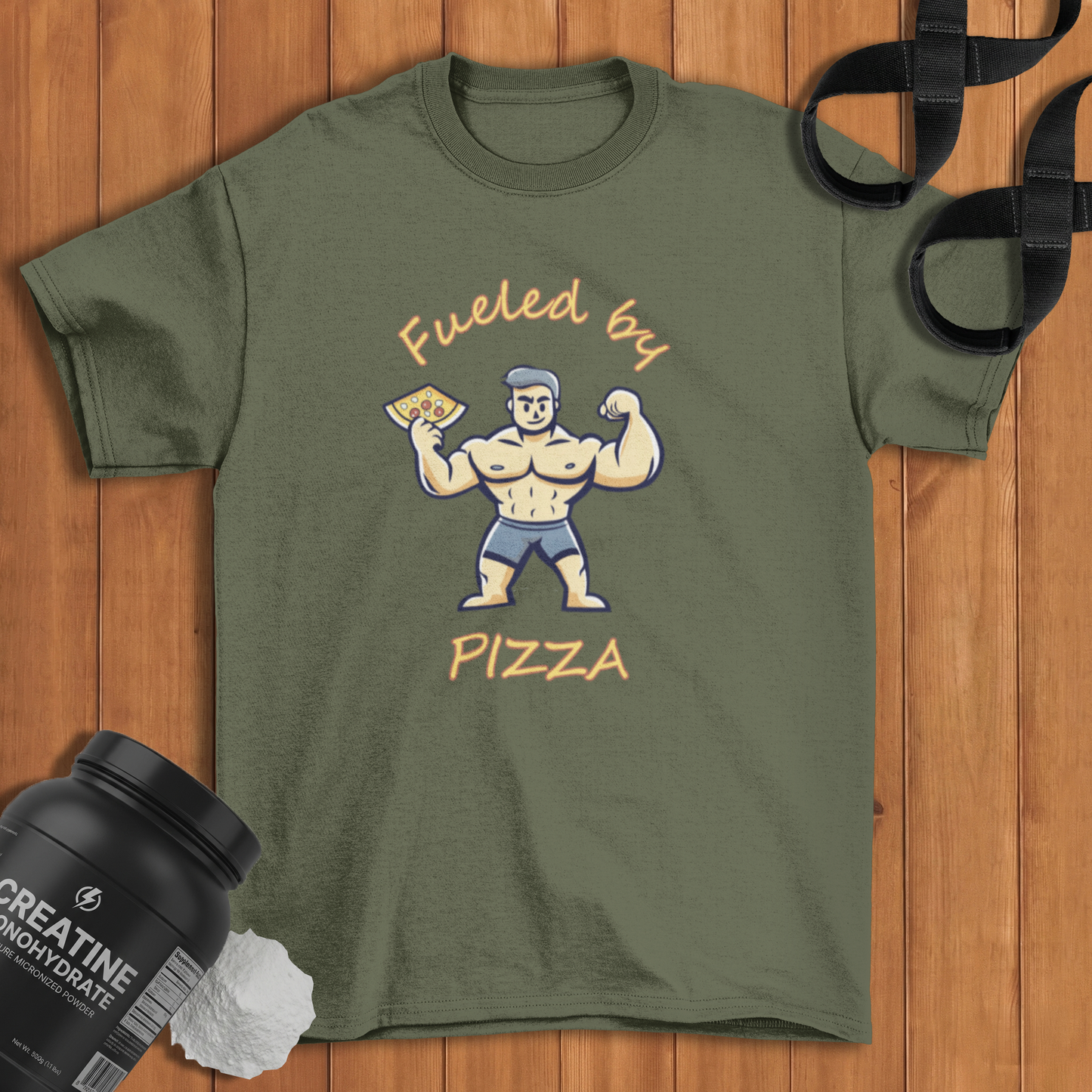 Fueled By Pizza Cotton T-shirt