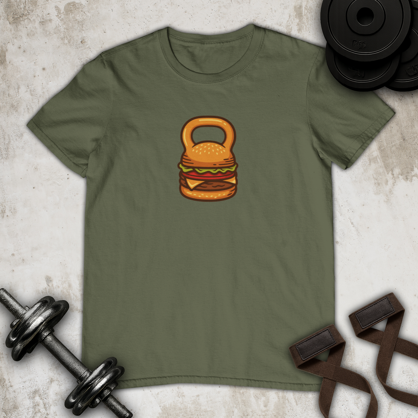 Burger Kettlebell Cotton T-shirt