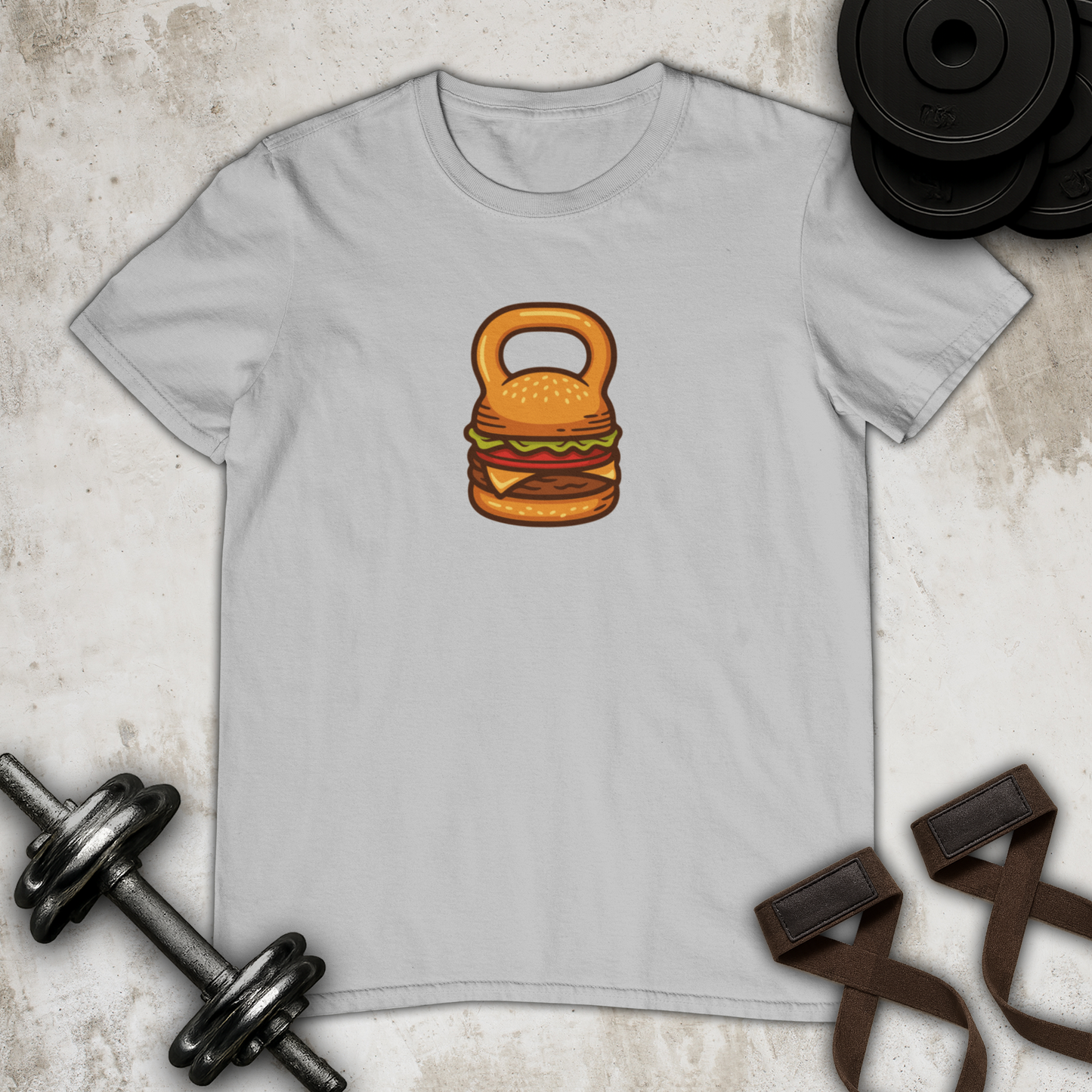 Burger Kettlebell Cotton T-shirt