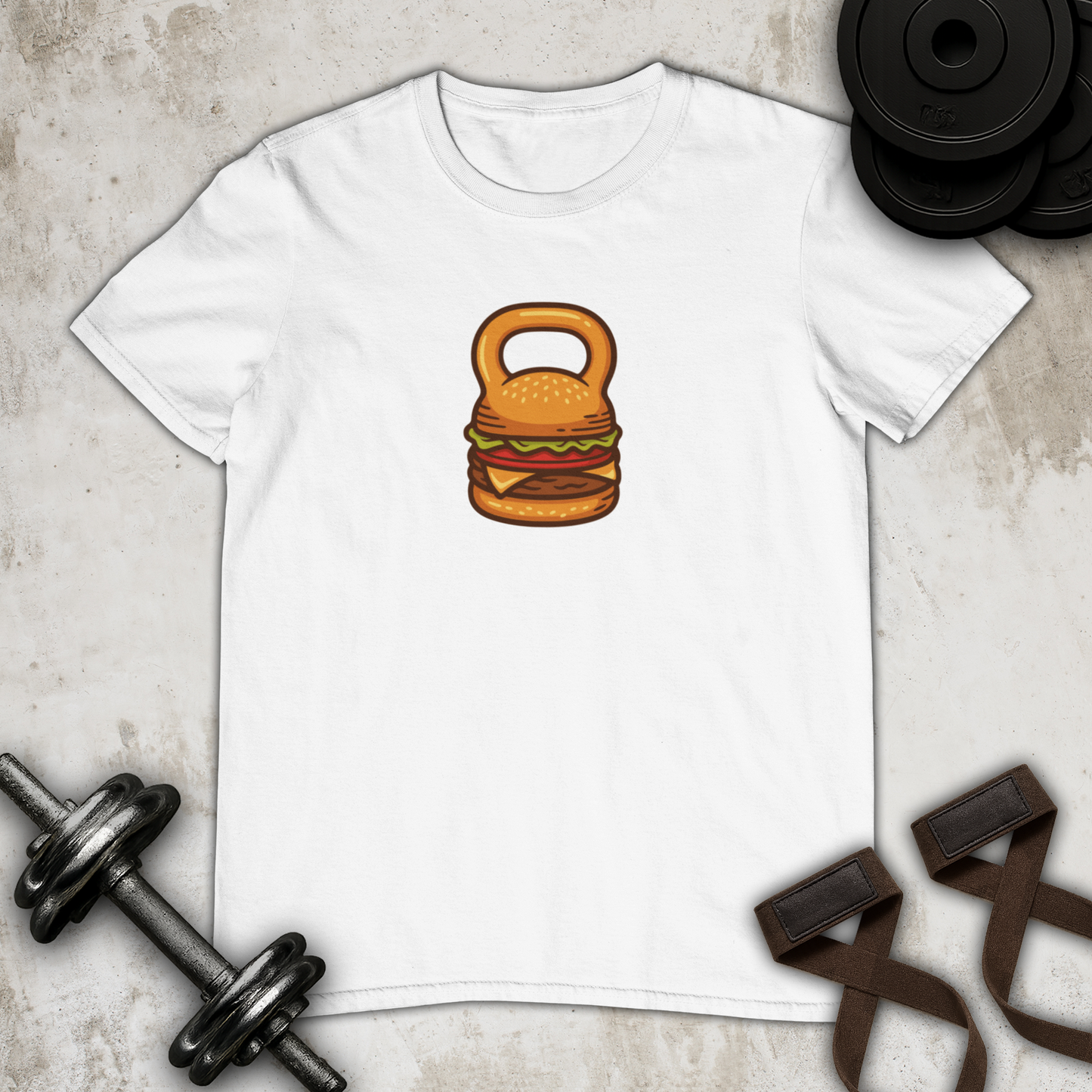 Burger Kettlebell Cotton T-shirt
