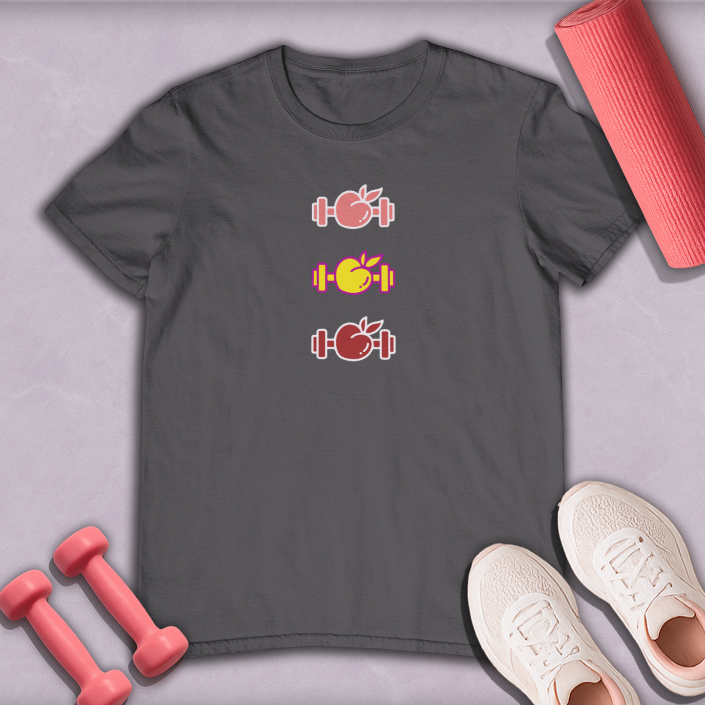 Colorful Dumbbells Cotton T-shirt