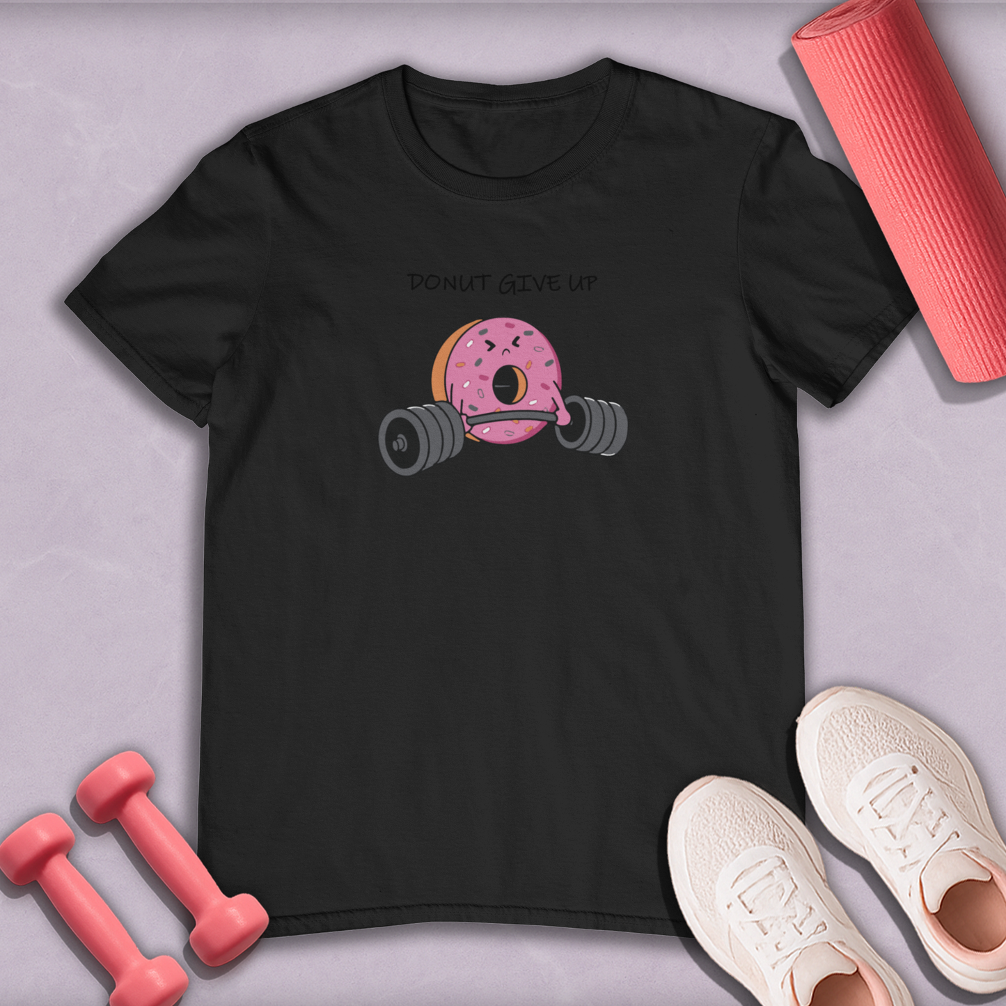 Donut Give Up Cotton T-shirt