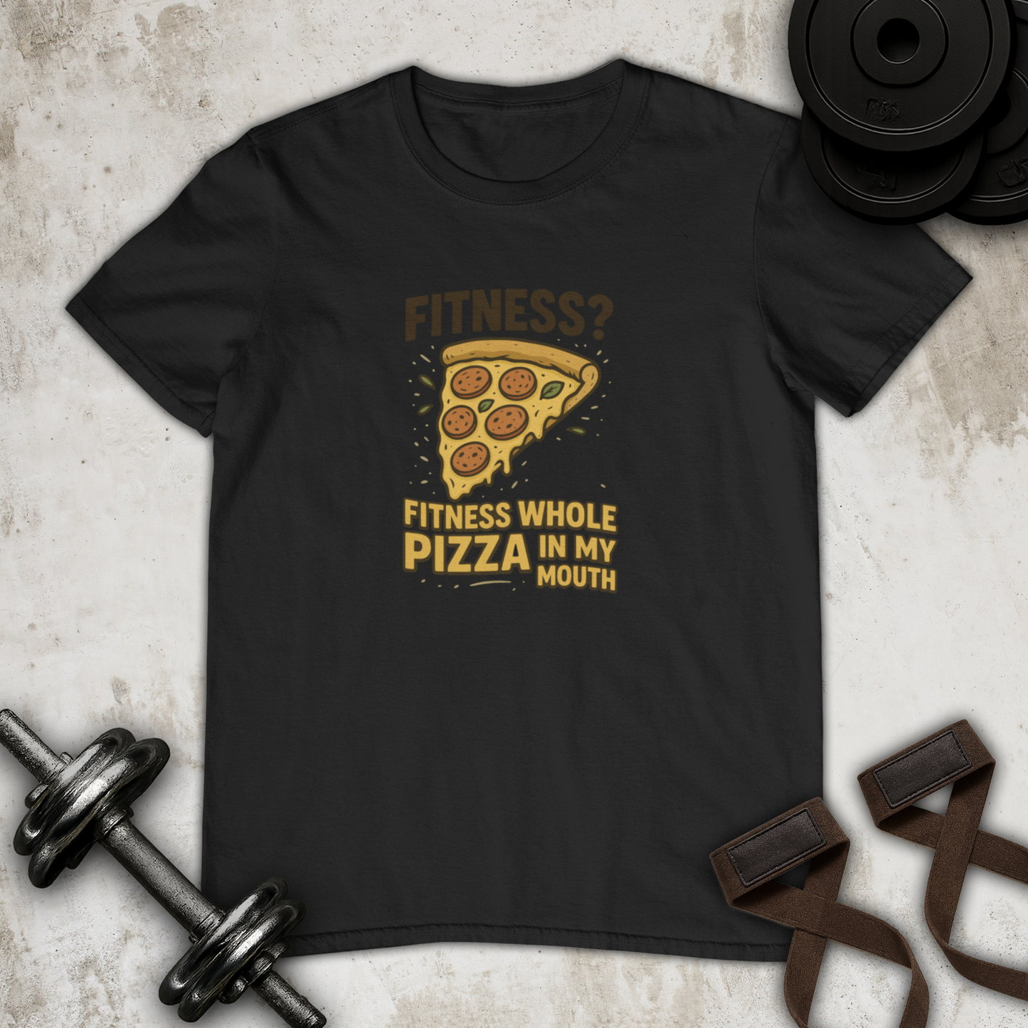 Fitness Pizza Cotton T-shirt