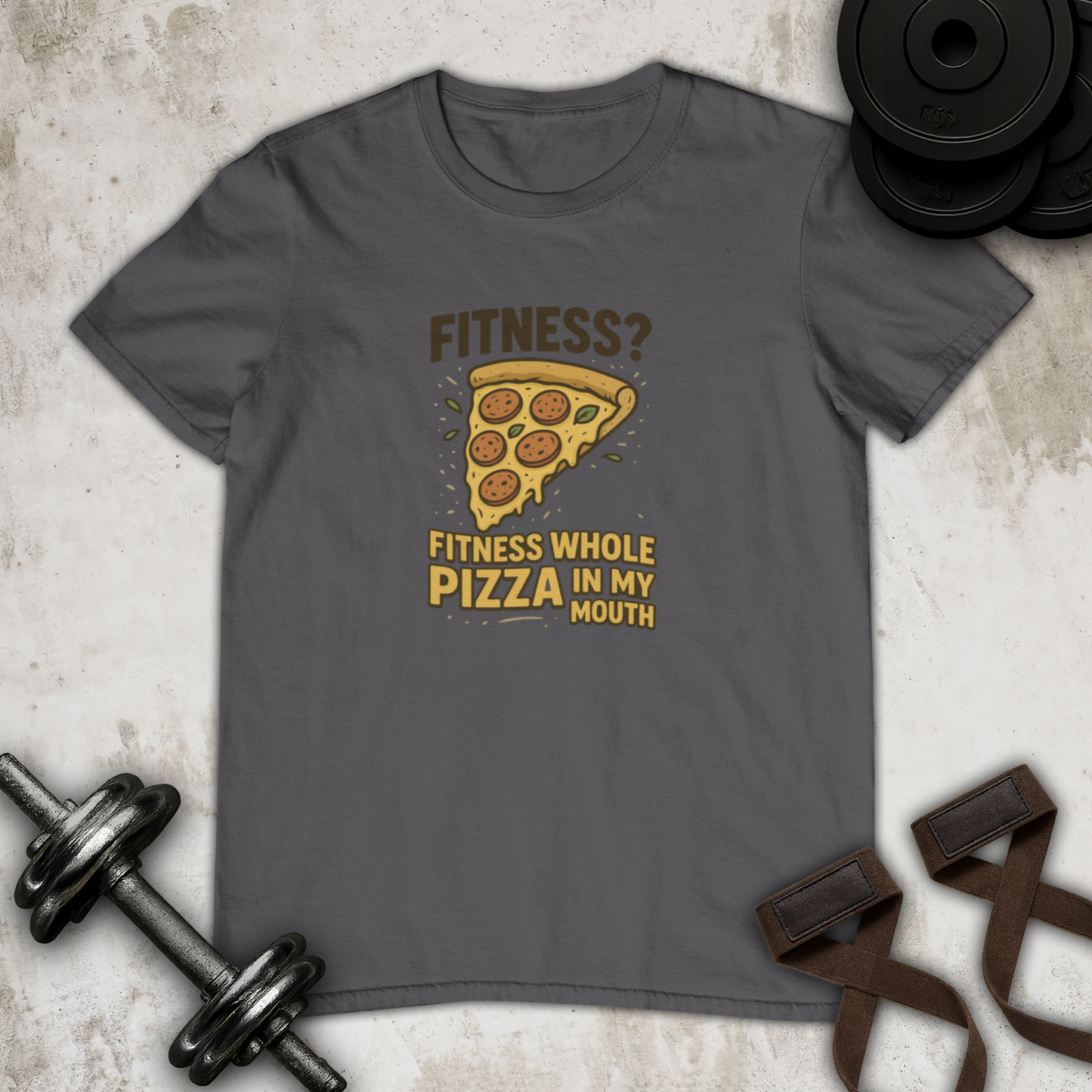 Fitness Pizza Cotton T-shirt