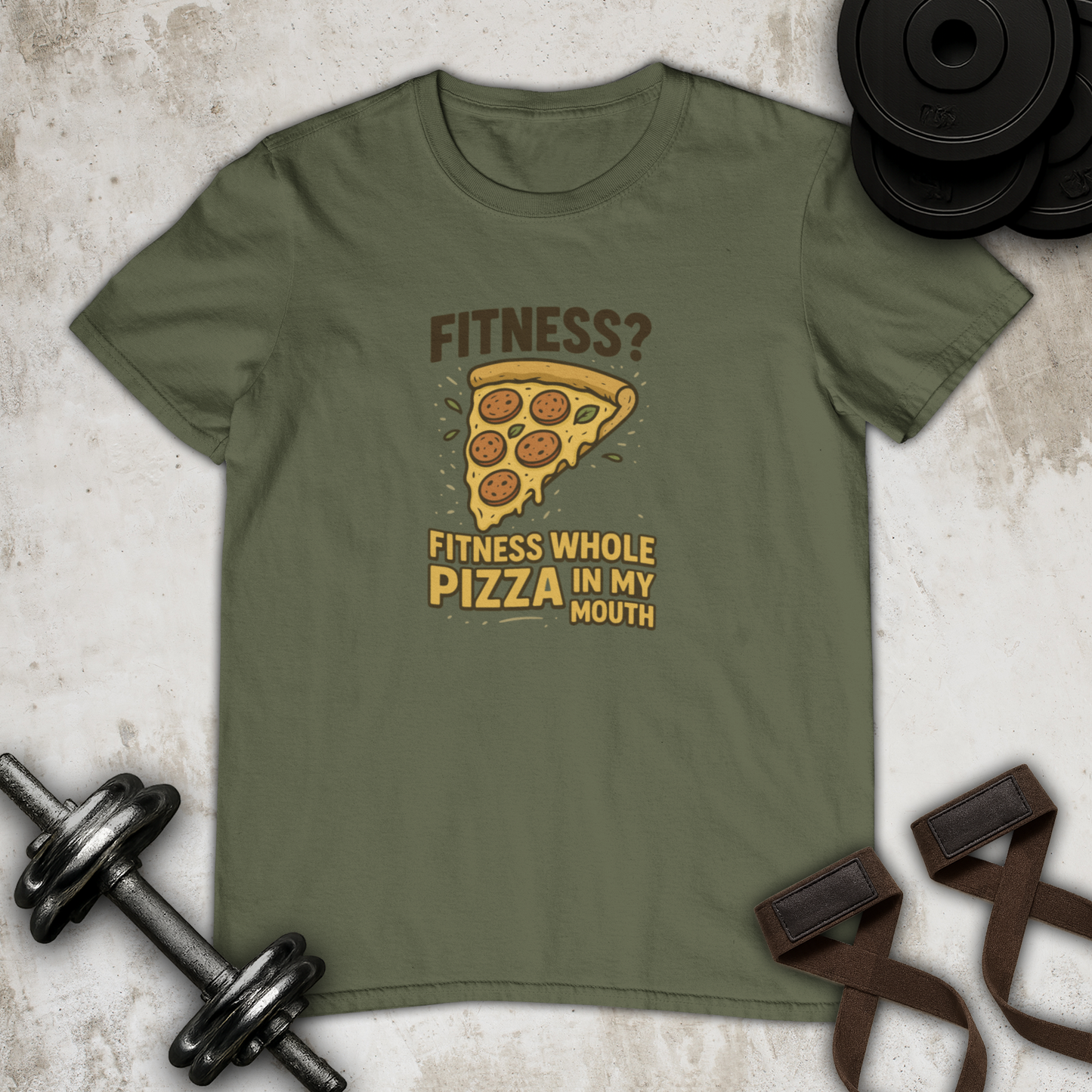 Fitness Pizza Cotton T-shirt