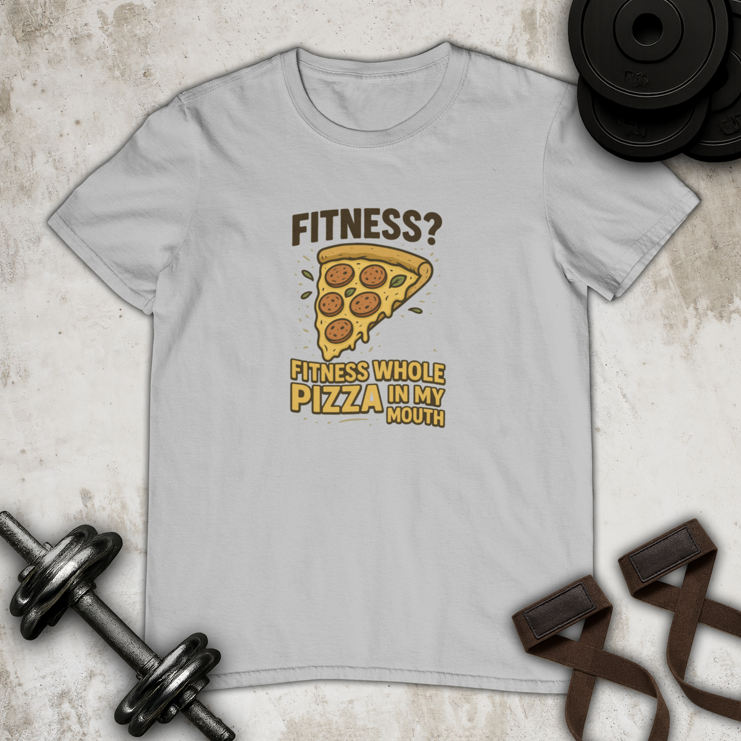 Fitness Pizza Cotton T-shirt