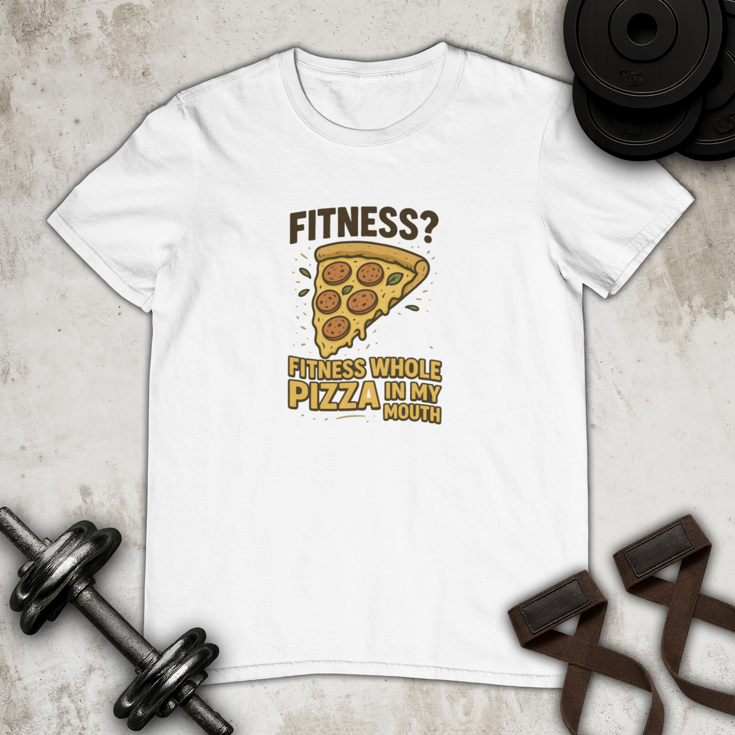 Fitness Pizza Cotton T-shirt