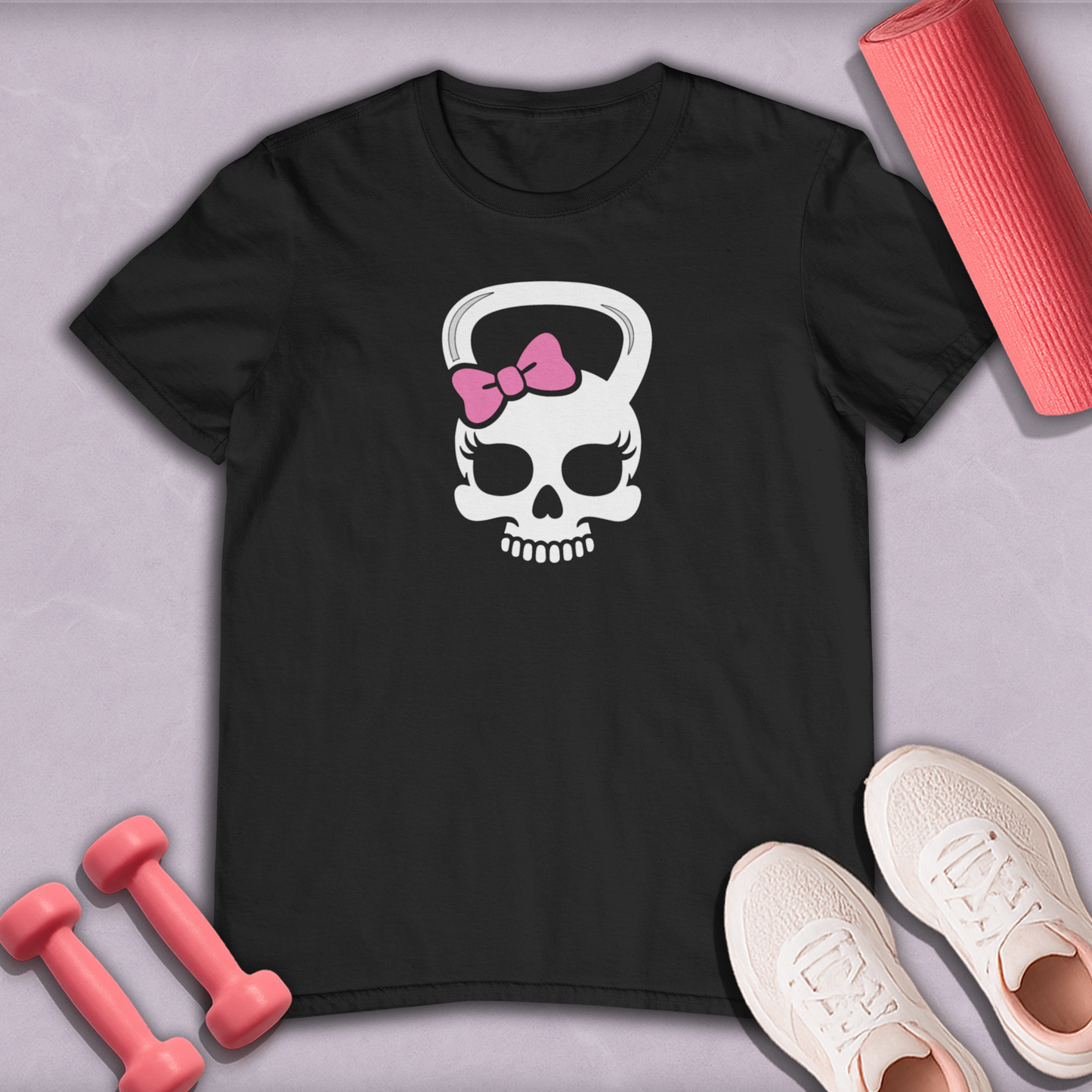 Girlie skull kettlebell Cotton Tee