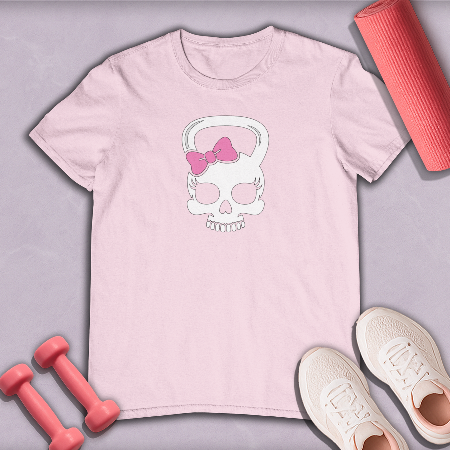 Girlie skull kettlebell Cotton Tee
