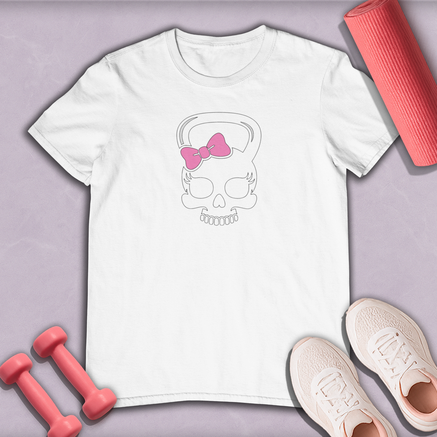 Girlie skull kettlebell Cotton Tee