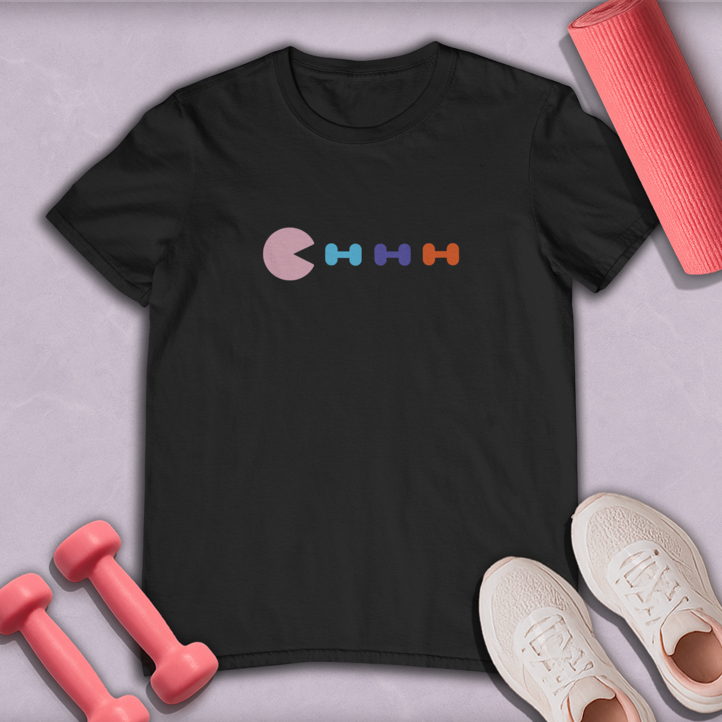 Pac Man Vs Dumbbells Cotton Tee