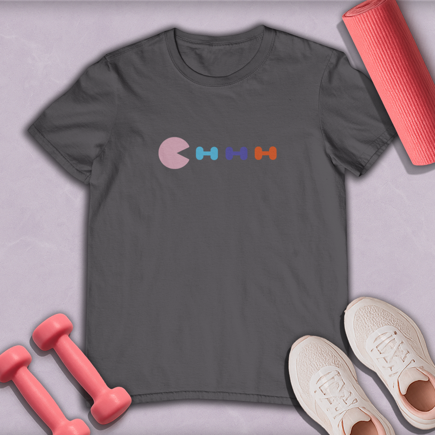 Pac Man Vs Dumbbells Cotton Tee