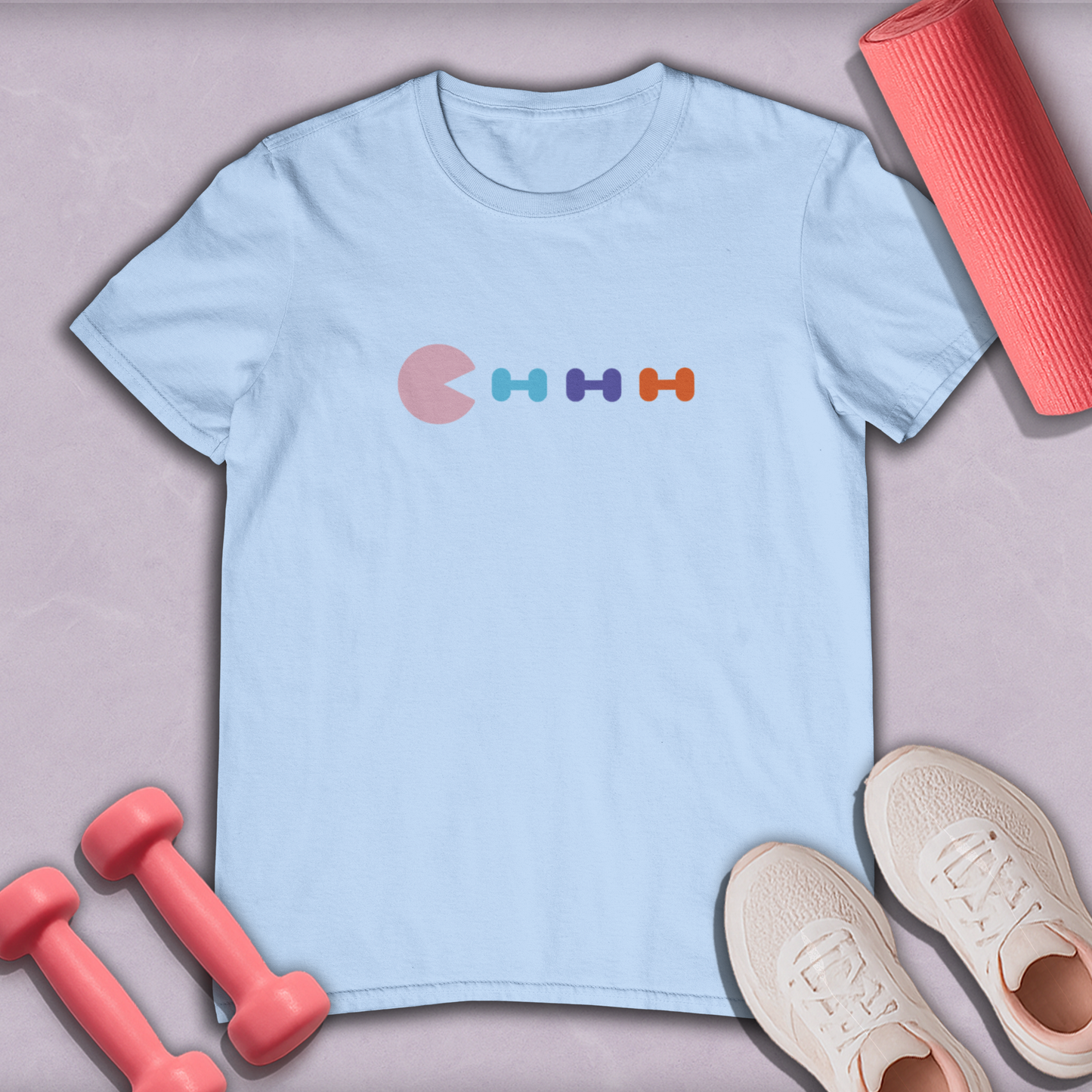 Pac Man Vs Dumbbells Cotton Tee