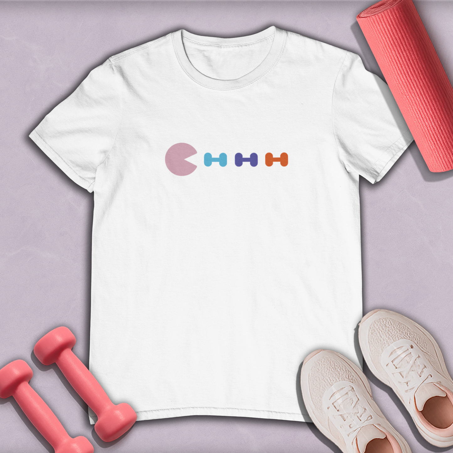 Pac Man Vs Dumbbells Cotton Tee