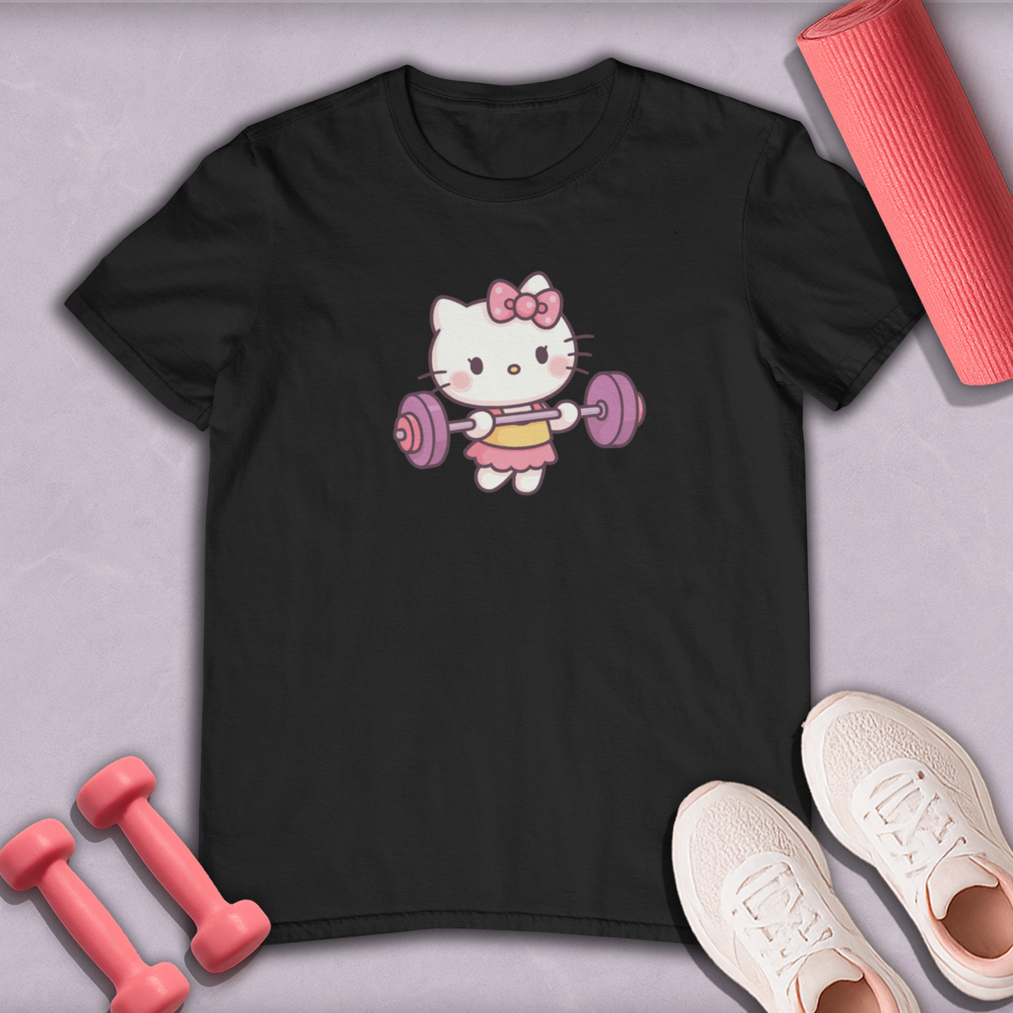hello kitty barbell Cotton Tee
