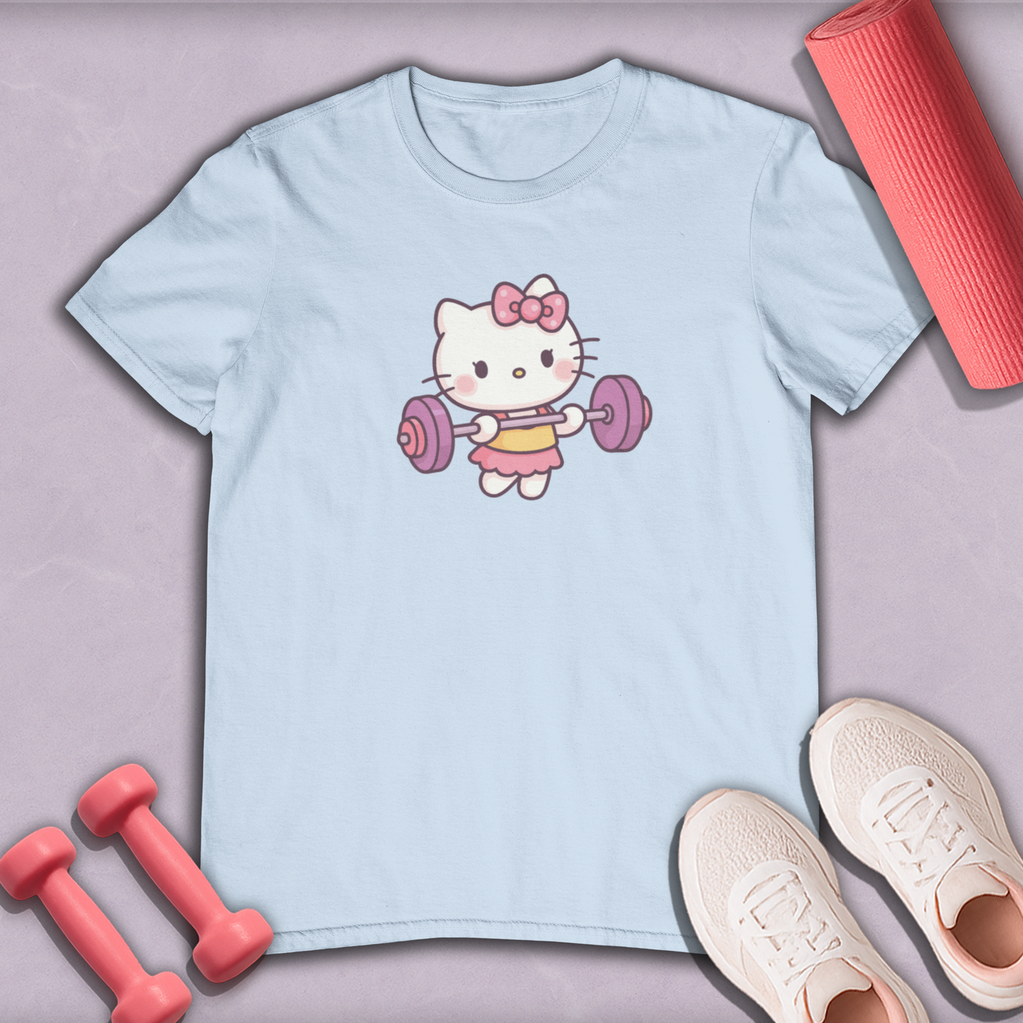 hello kitty barbell Cotton Tee