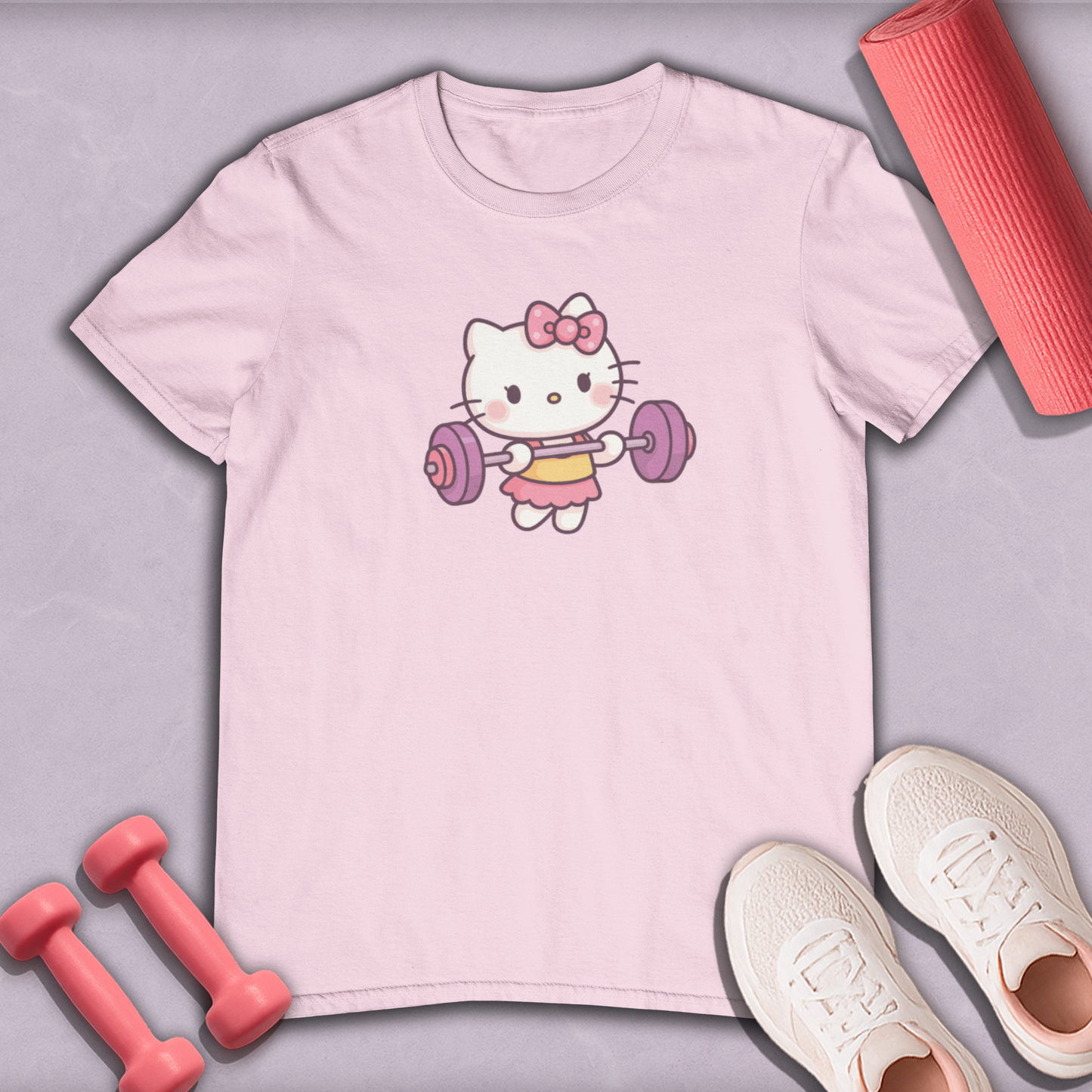 hello kitty barbell Cotton Tee