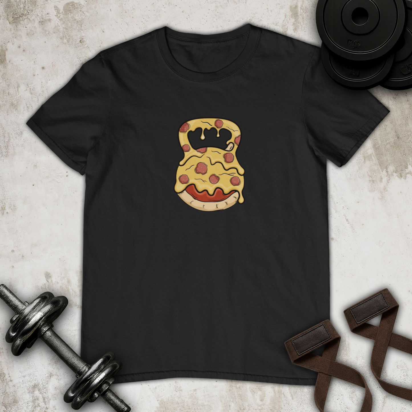 pizza kettlebell Cotton T-shirt