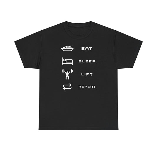 Eat Sleep Lift Repeat Unisex Heavy Cotton Tee