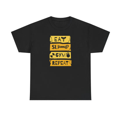 Eat Sleep Gym Repeat Cotton T-shirt