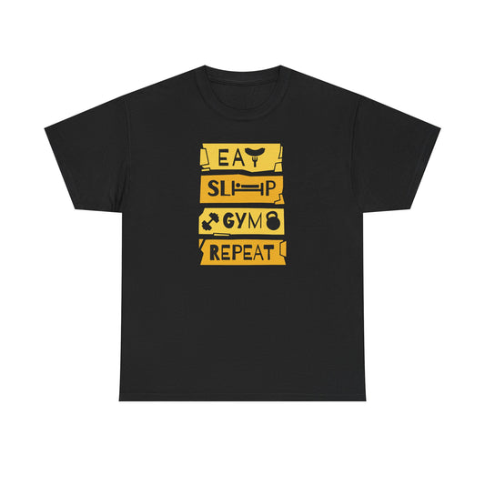 Eat Sleep Gym Repeat Cotton T-shirt