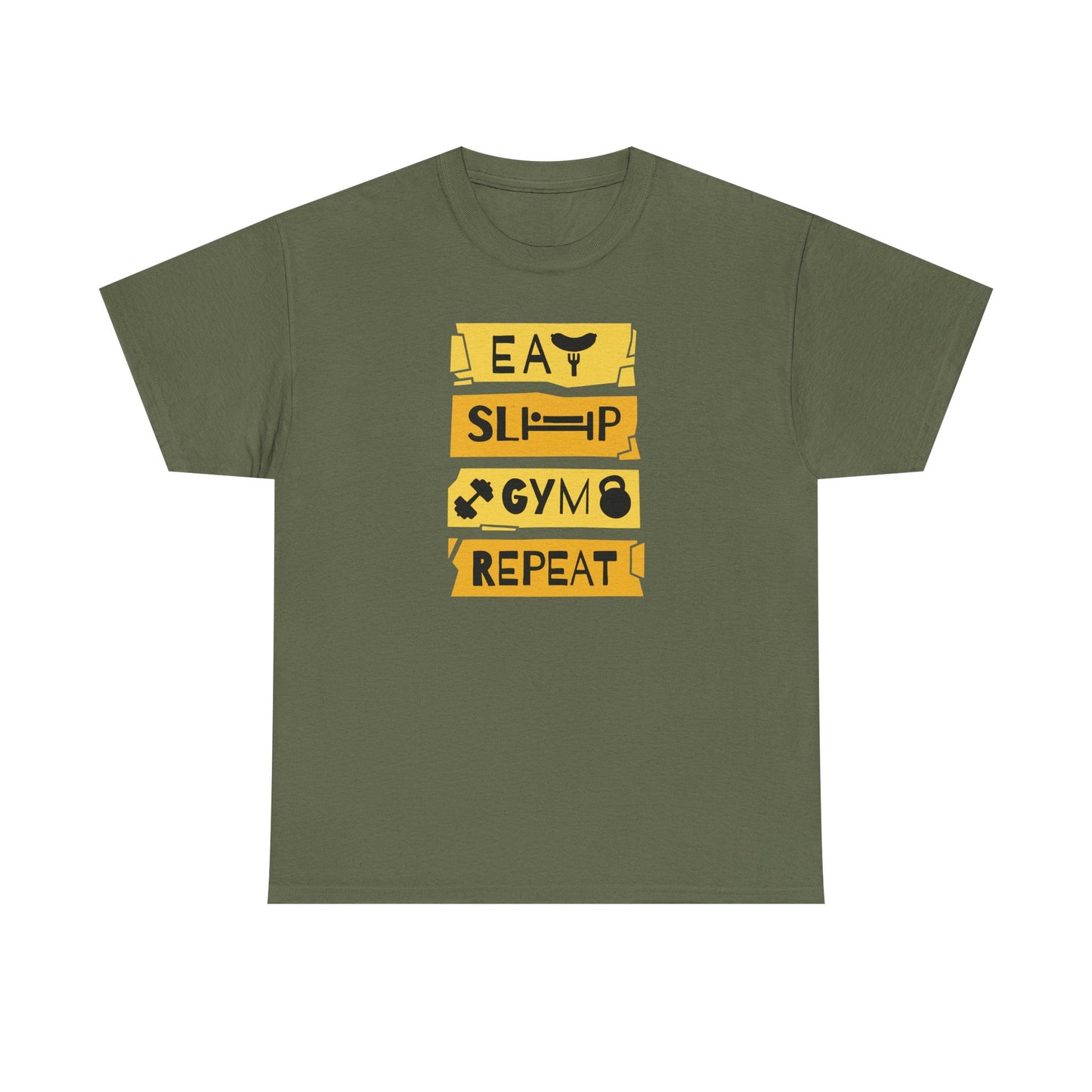Eat Sleep Gym Repeat Cotton T-shirt