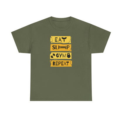 Eat Sleep Gym Repeat Cotton T-shirt