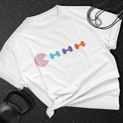 Pac Man Vs Dumbbells Cotton Tee