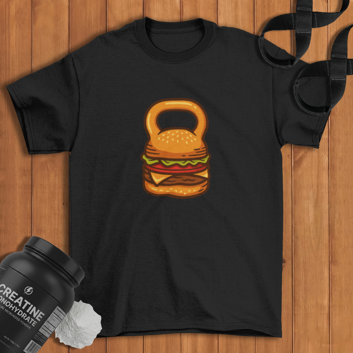 Burger Kettlebell Cotton T-shirt