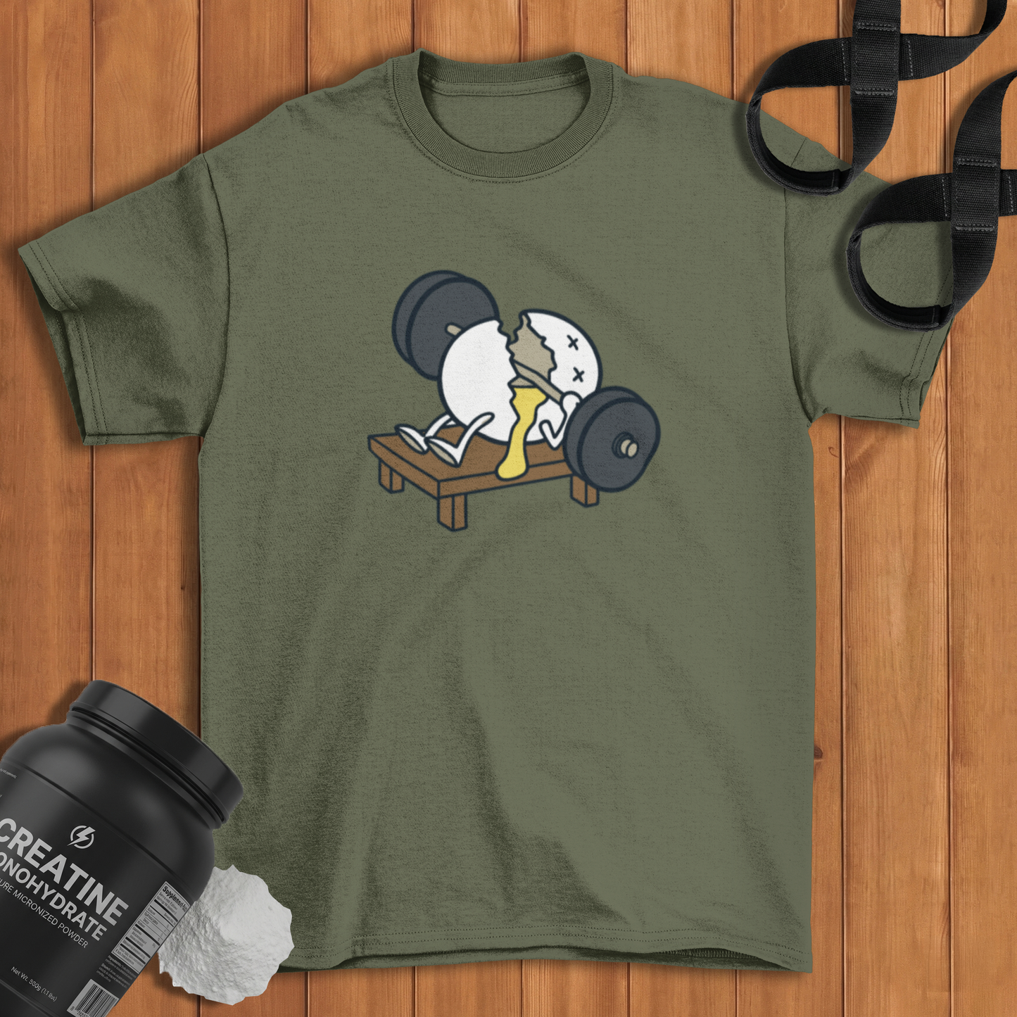 Chest Press Egg Cotton T-shirt