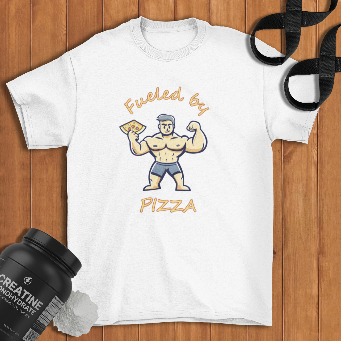 Fueled By Pizza Cotton T-shirt