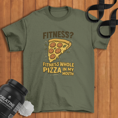 Fitness Pizza Cotton T-shirt
