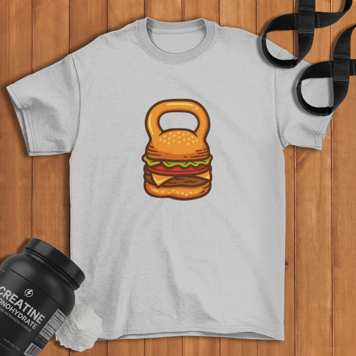 Burger Kettlebell Cotton T-shirt