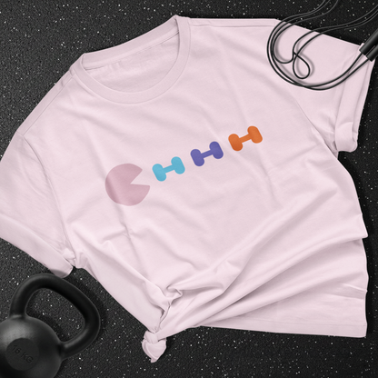 Pac Man Vs Dumbbells Cotton Tee