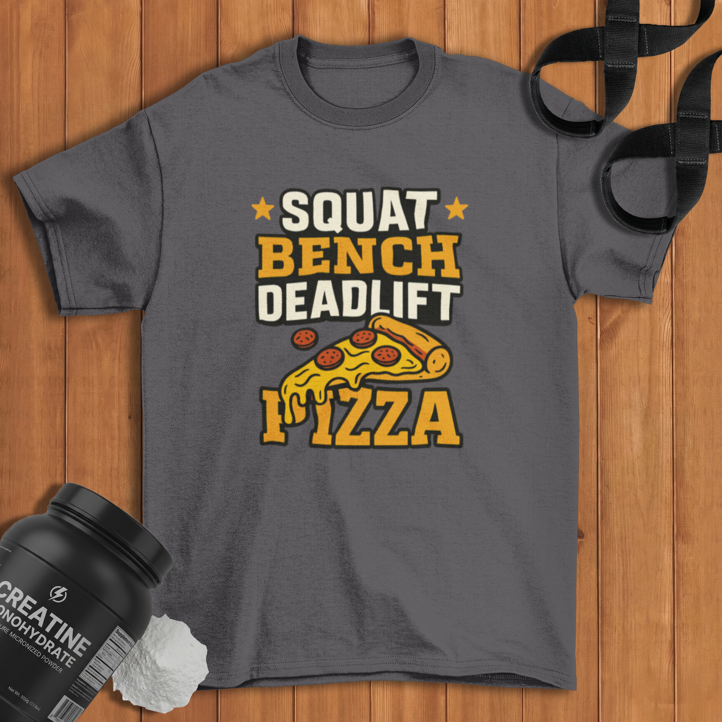 Squat Bench Deadlift Pizza Cotton T-shirt