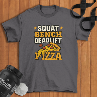 Squat Bench Deadlift Pizza Cotton T-shirt