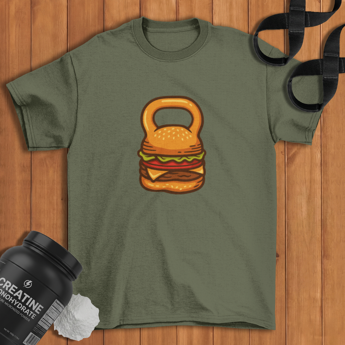 Burger Kettlebell Cotton T-shirt