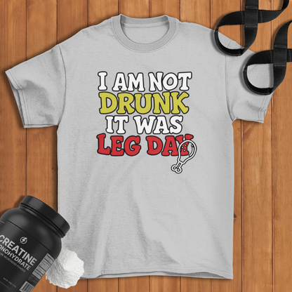 l am not drunk it was leg day Cotton T-shirt