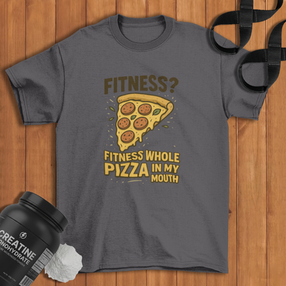 Fitness Pizza Cotton T-shirt