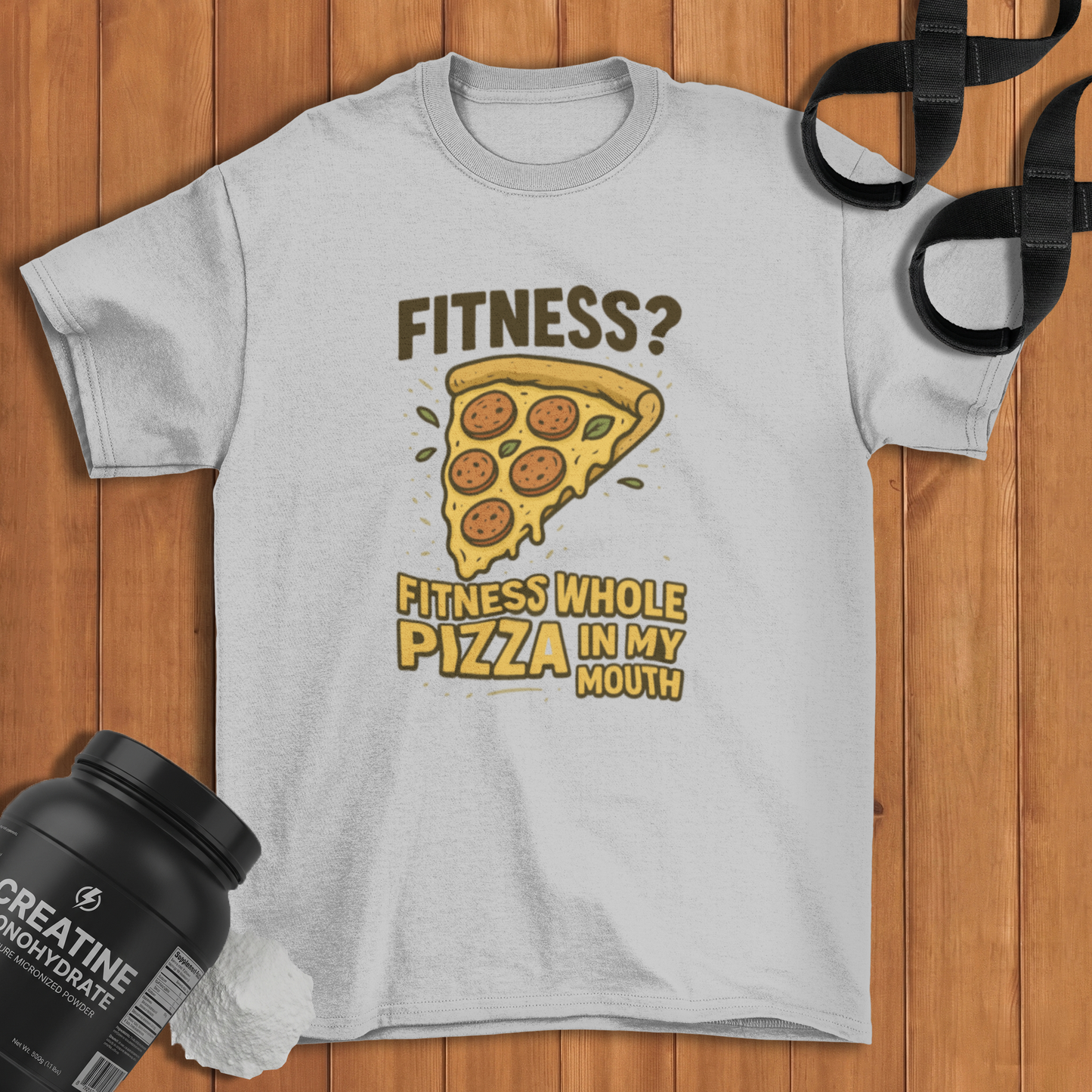 Fitness Pizza Cotton T-shirt