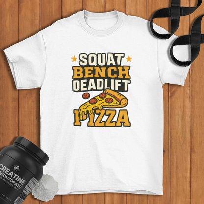Squat Bench Deadlift Pizza Cotton T-shirt
