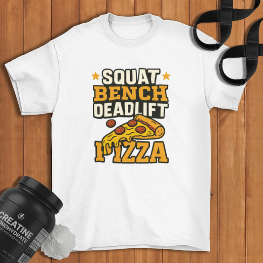 Squat Bench Deadlift Pizza Cotton T-shirt