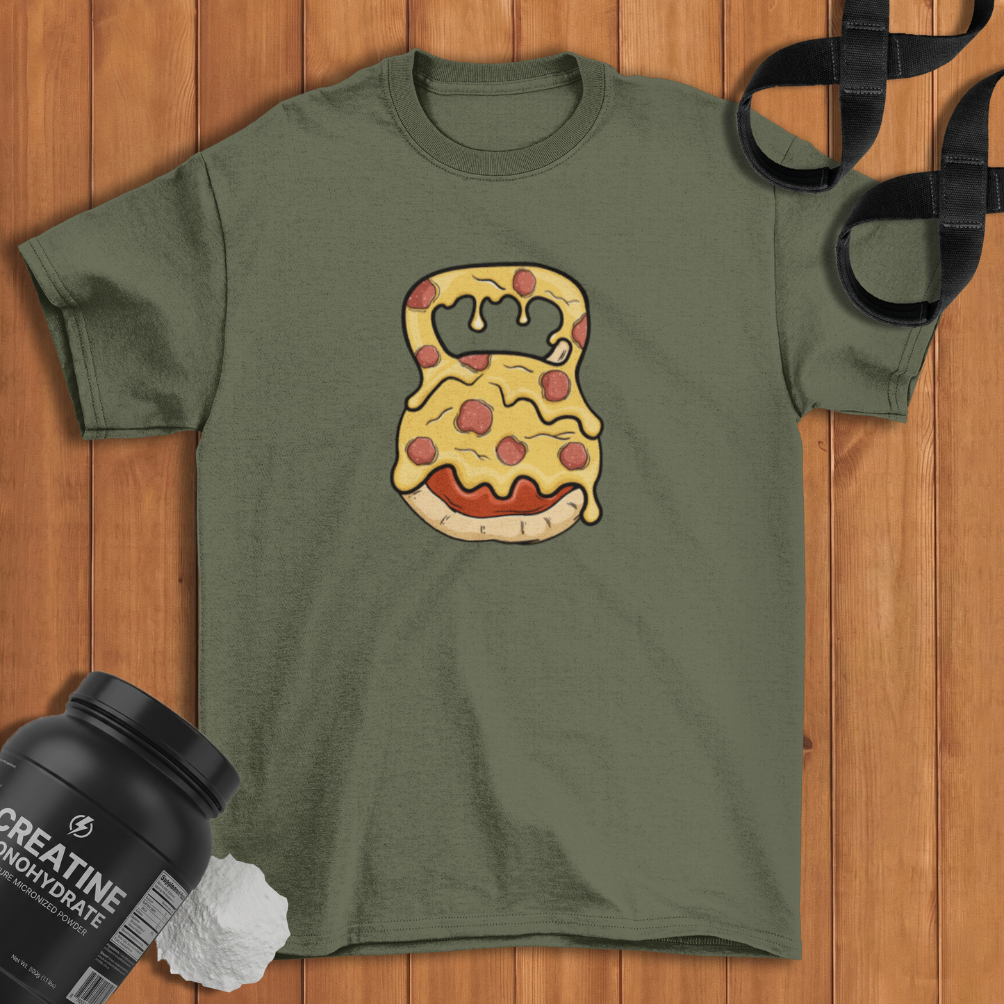 pizza kettlebell Cotton T-shirt