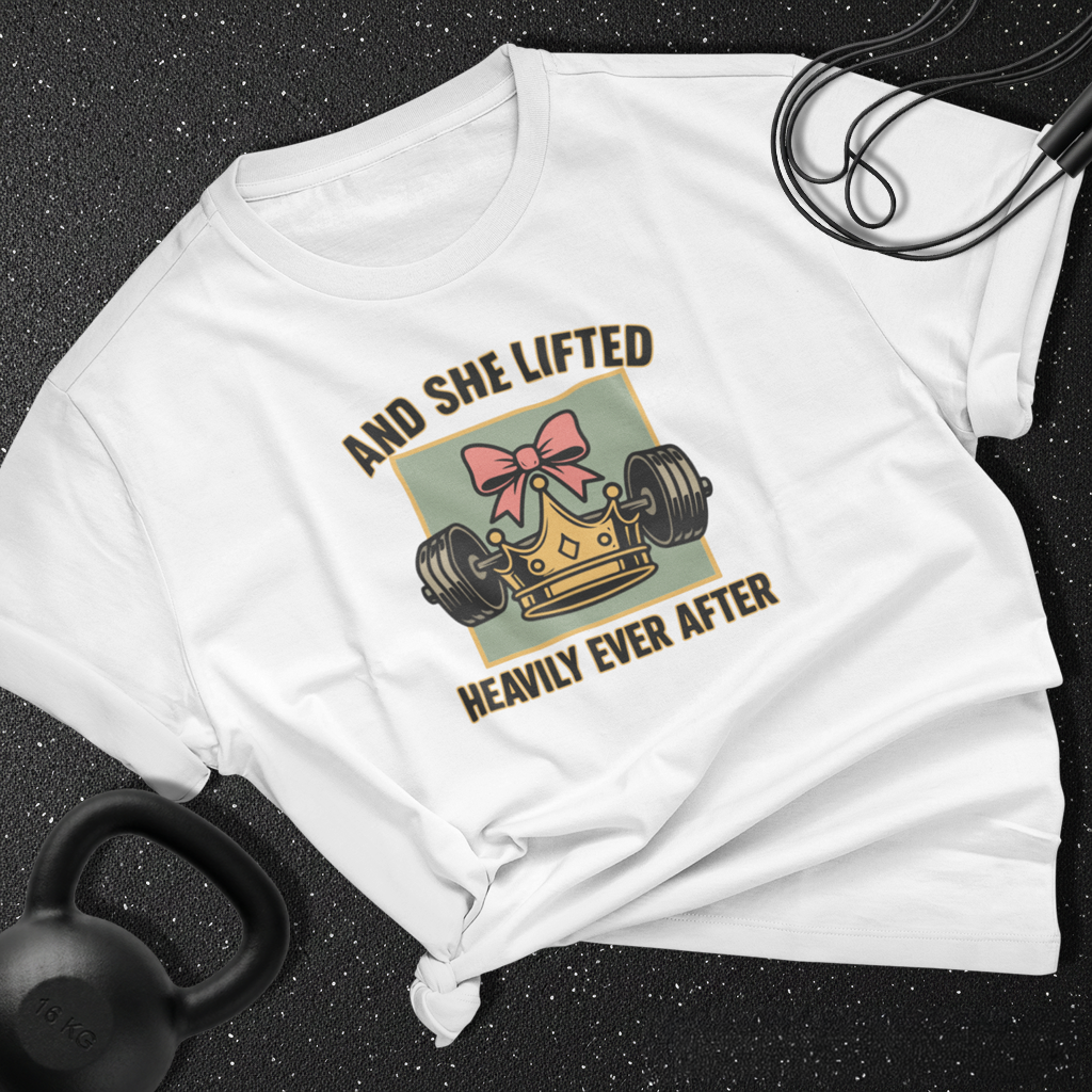 and she lifted heavily ever after Cotton T-shirt