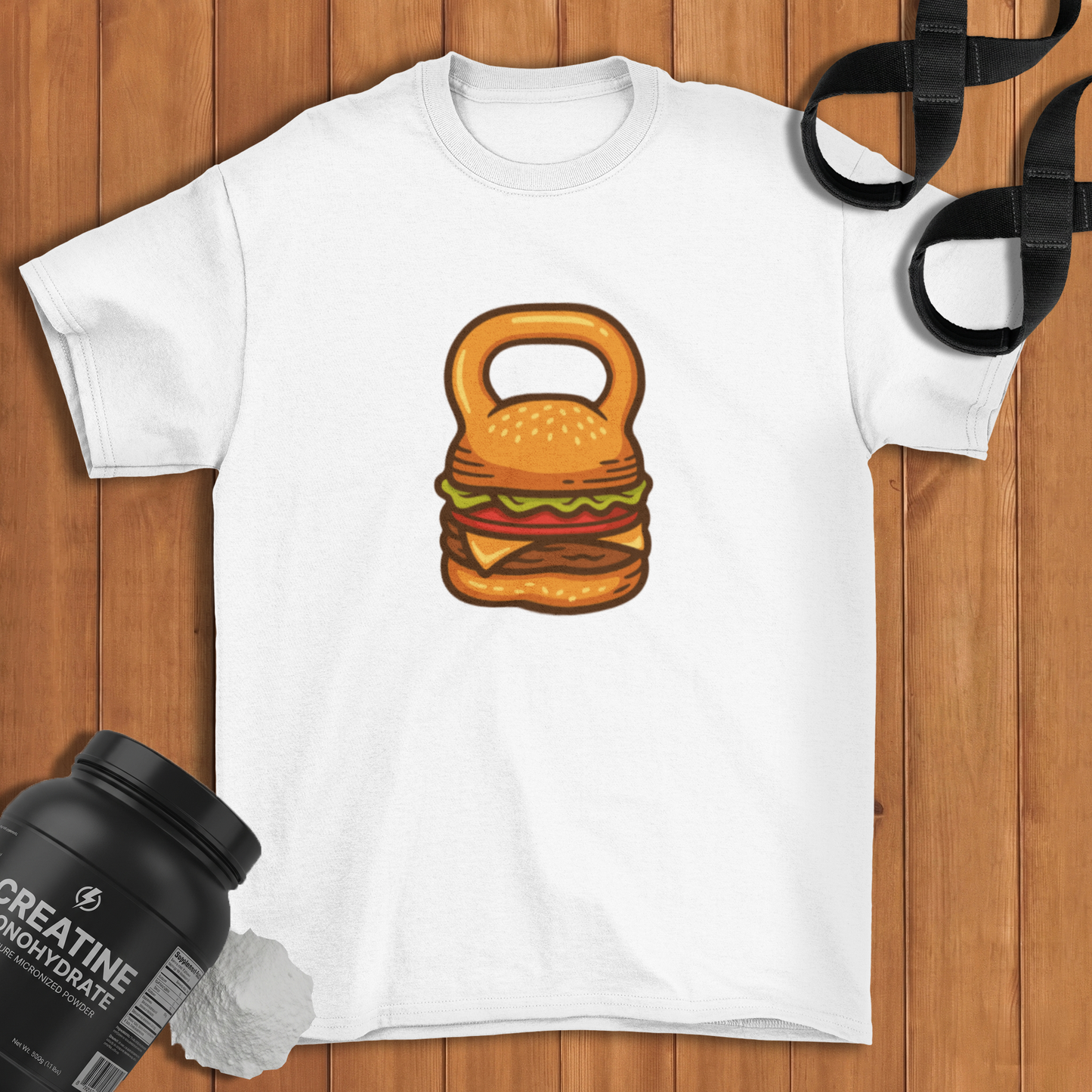 Burger Kettlebell Cotton T-shirt