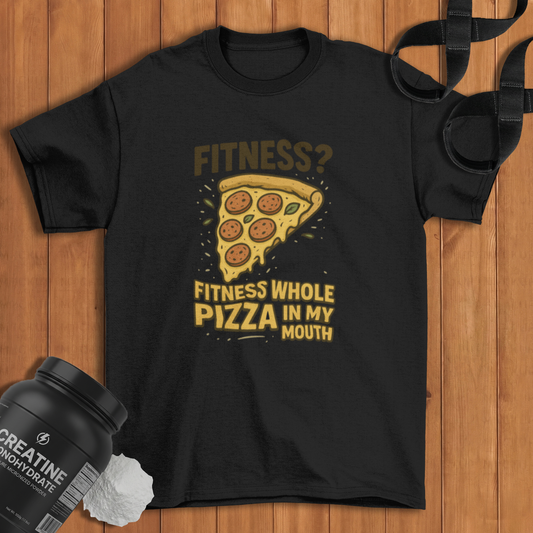 Fitness Pizza Cotton T-shirt