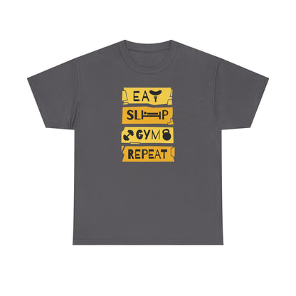 Eat Sleep Gym Repeat Cotton T-shirt