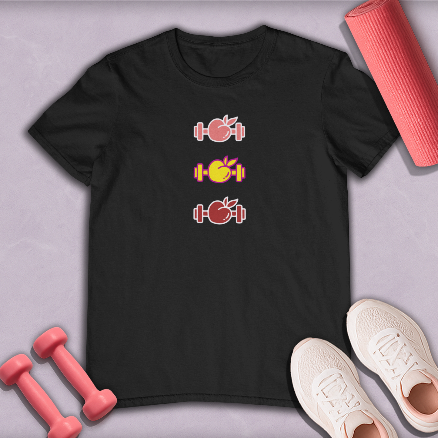 Colorful Dumbbells  Cotton T-shirt