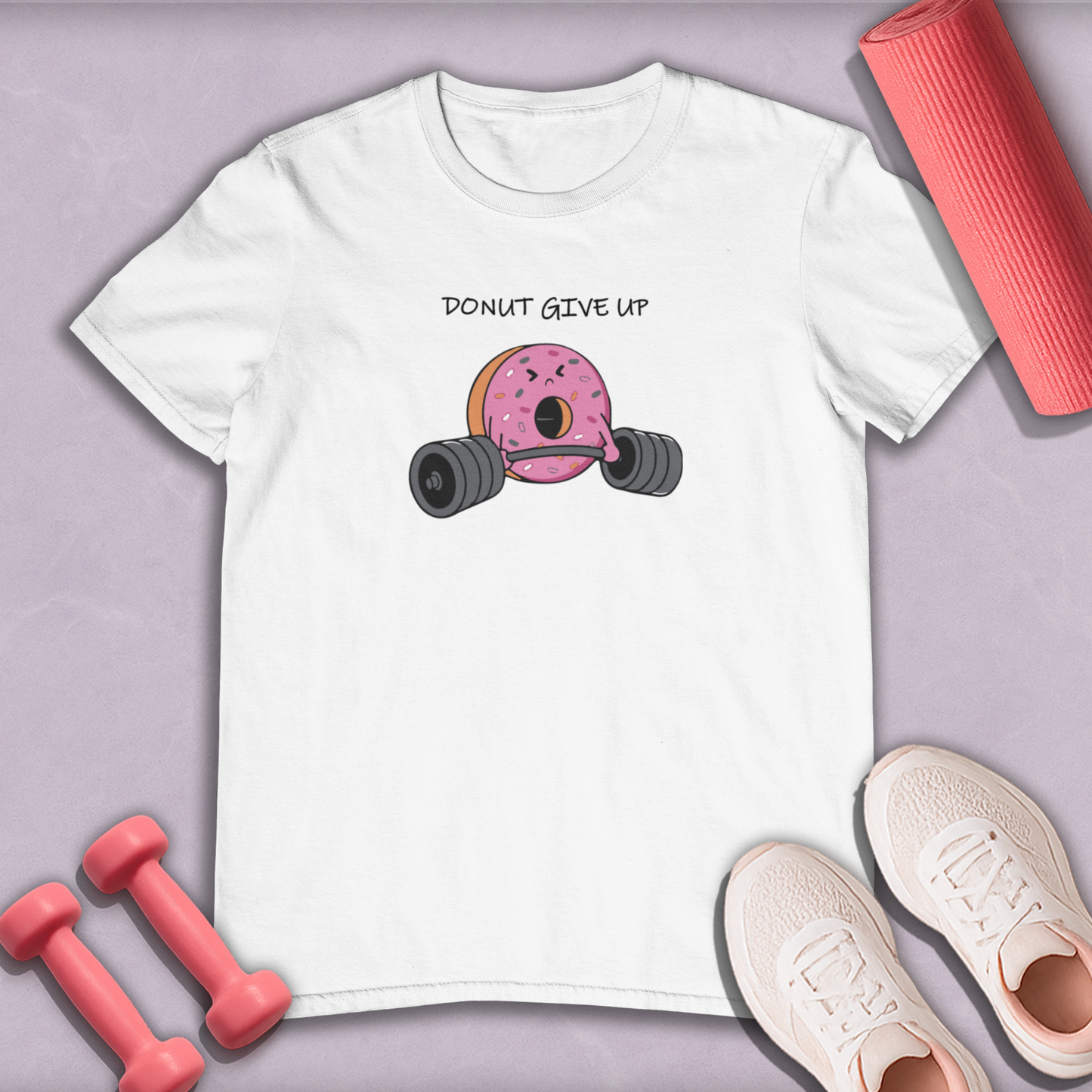 Donut Give Up Cotton T-shirt