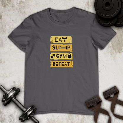 Eat Sleep Gym Repeat Cotton T-shirt
